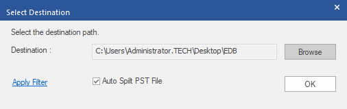 Click 'Browse' to choose a save location and then click 'OK.'